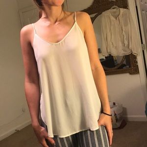 flowy white tank with back detail